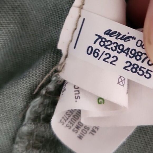 Aerie Anytime Fave Shirt, Sage Green, Size XL - Picture 7 of 10